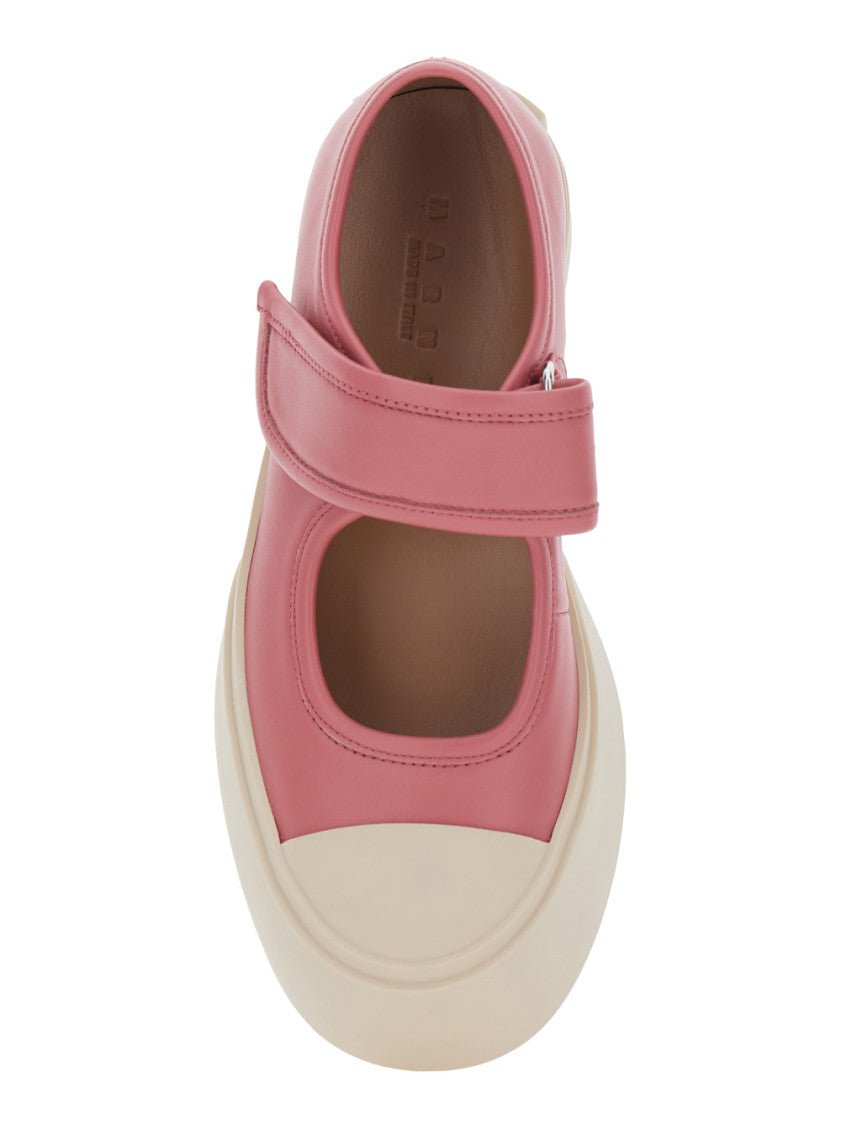 Pink Round Toe Sneakers 4