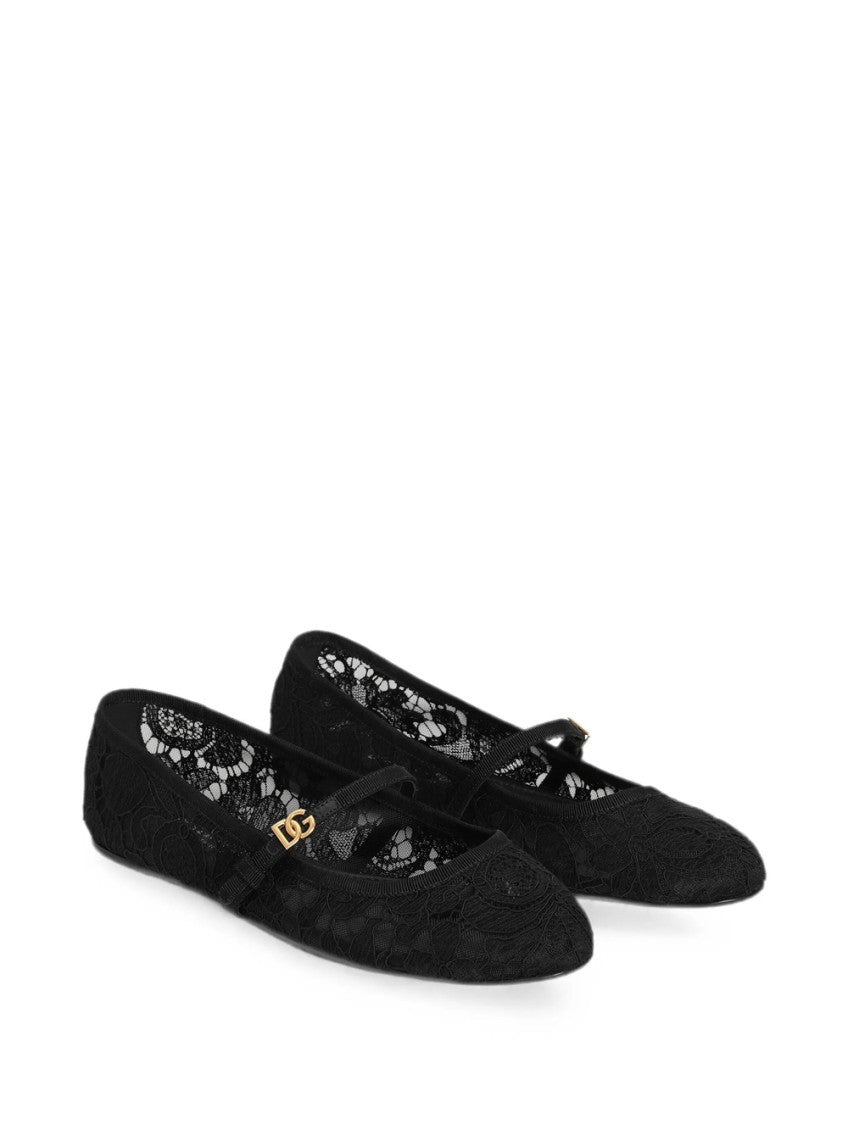 Black Logo Ballet Flats 2