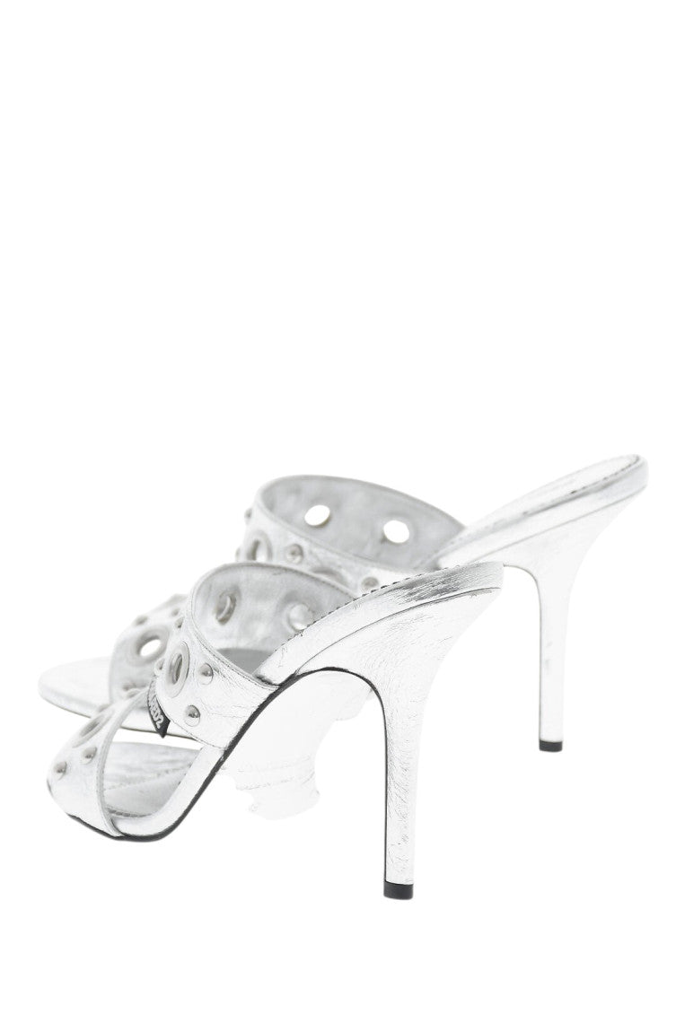 Silver Leather Heels 2