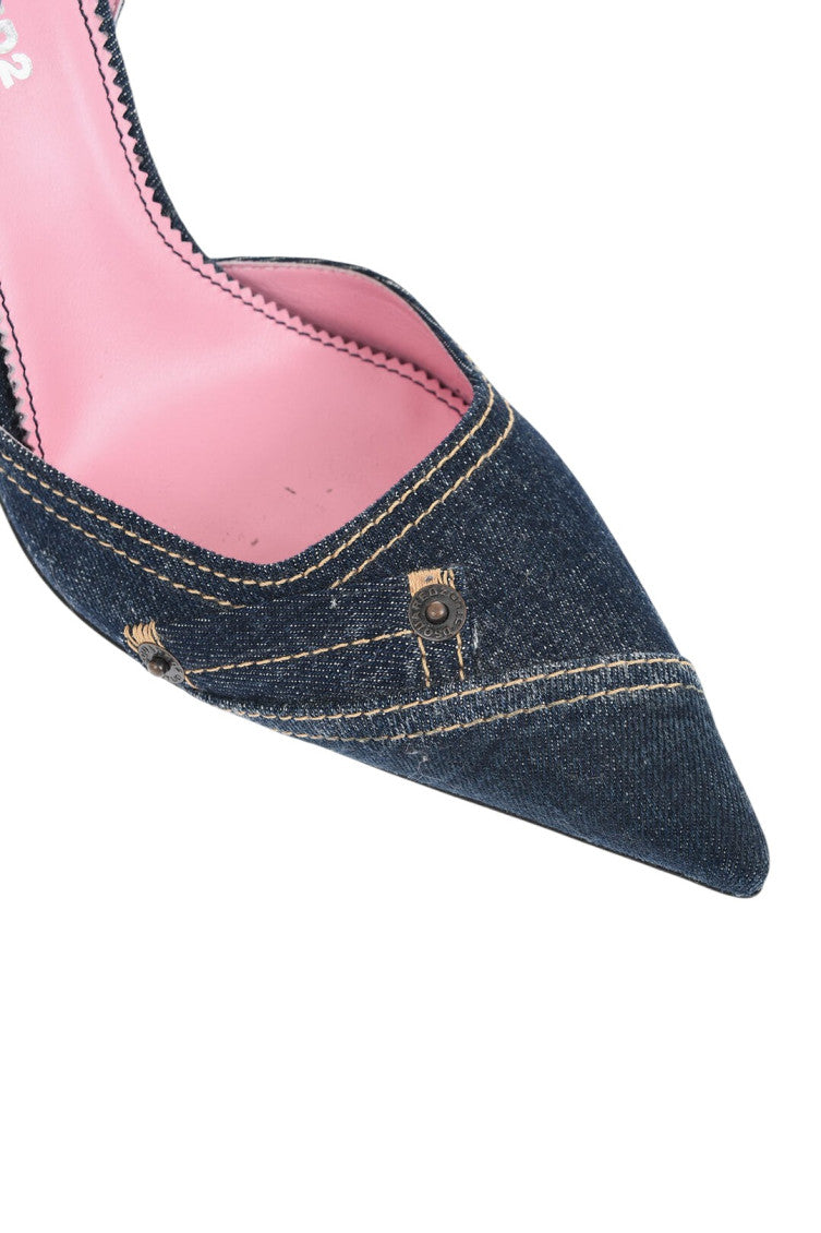 Denim Ankle-Strap Pumps 2