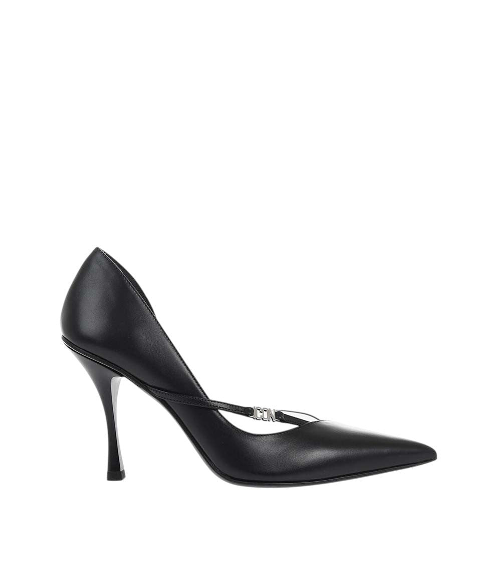 Black Pointed-Toe Leather Pumps 1
