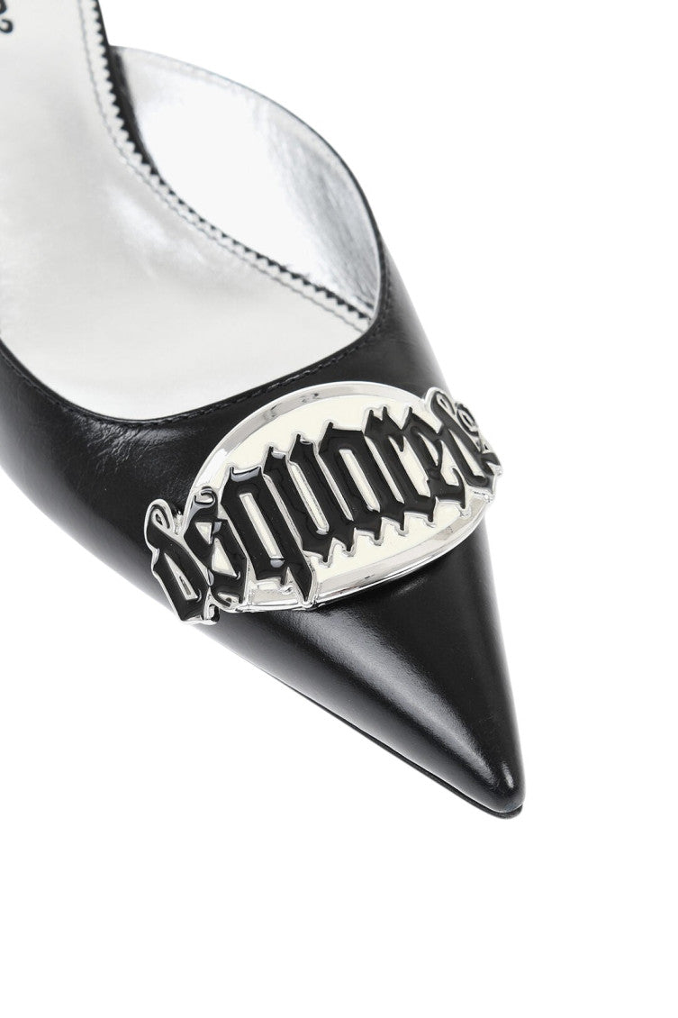 Black Leather Mules 2