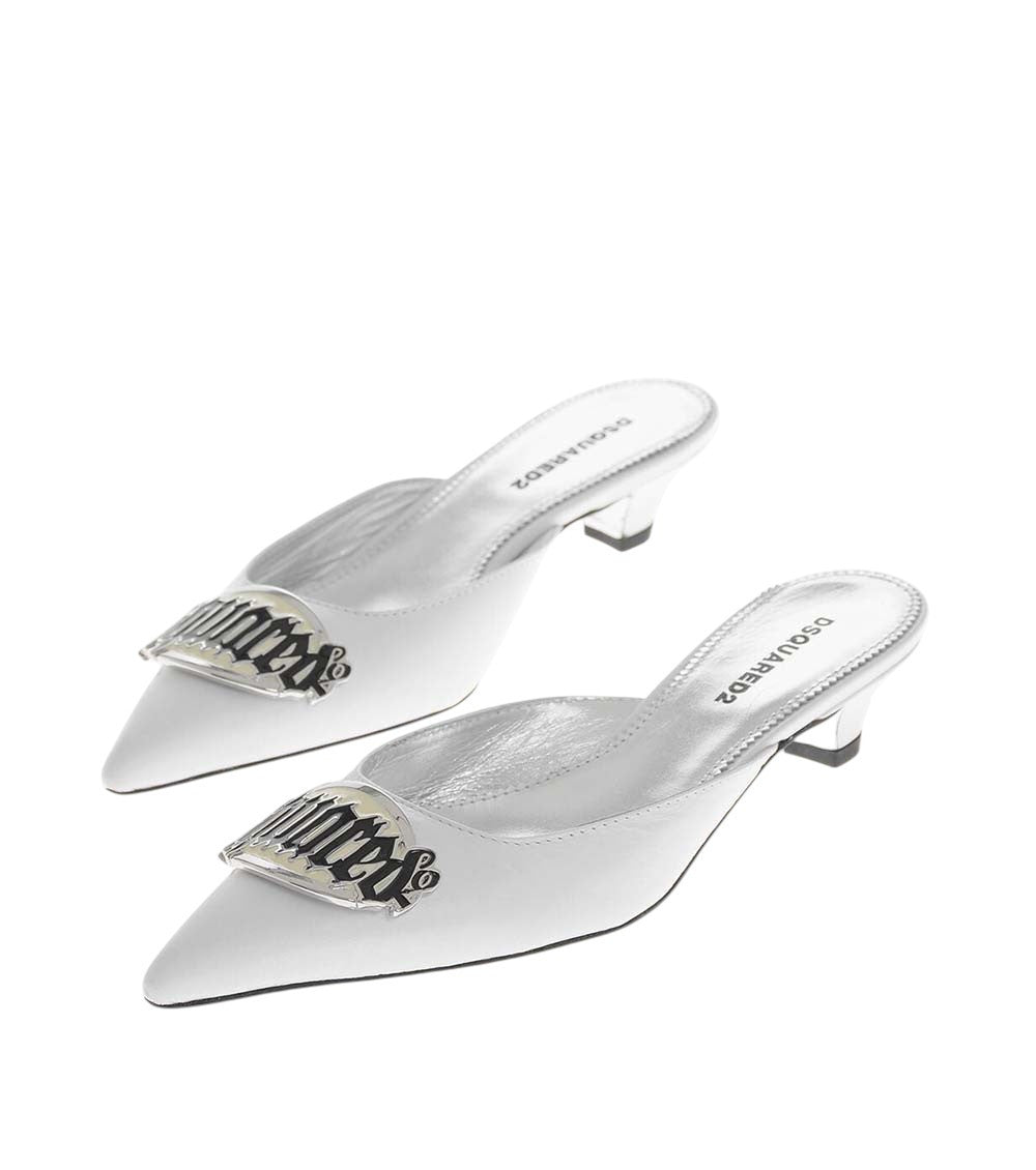 Silver Leather Heels 3