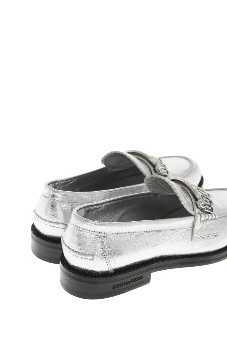 Silver Leather Loafers 2