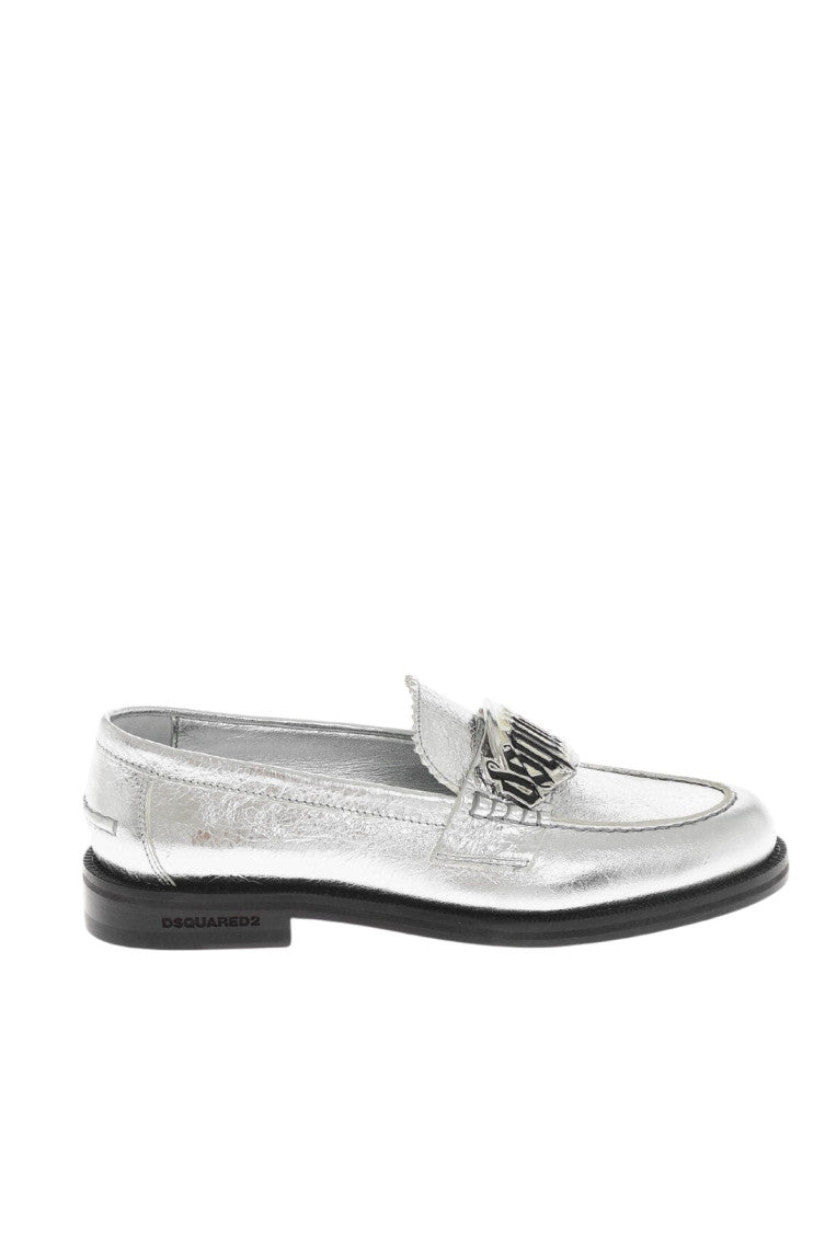 Silver Leather Loafers 3