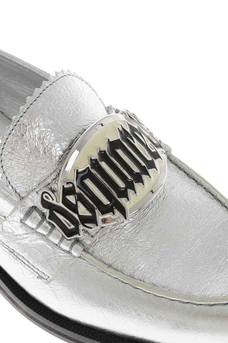 Silver Leather Loafers 4