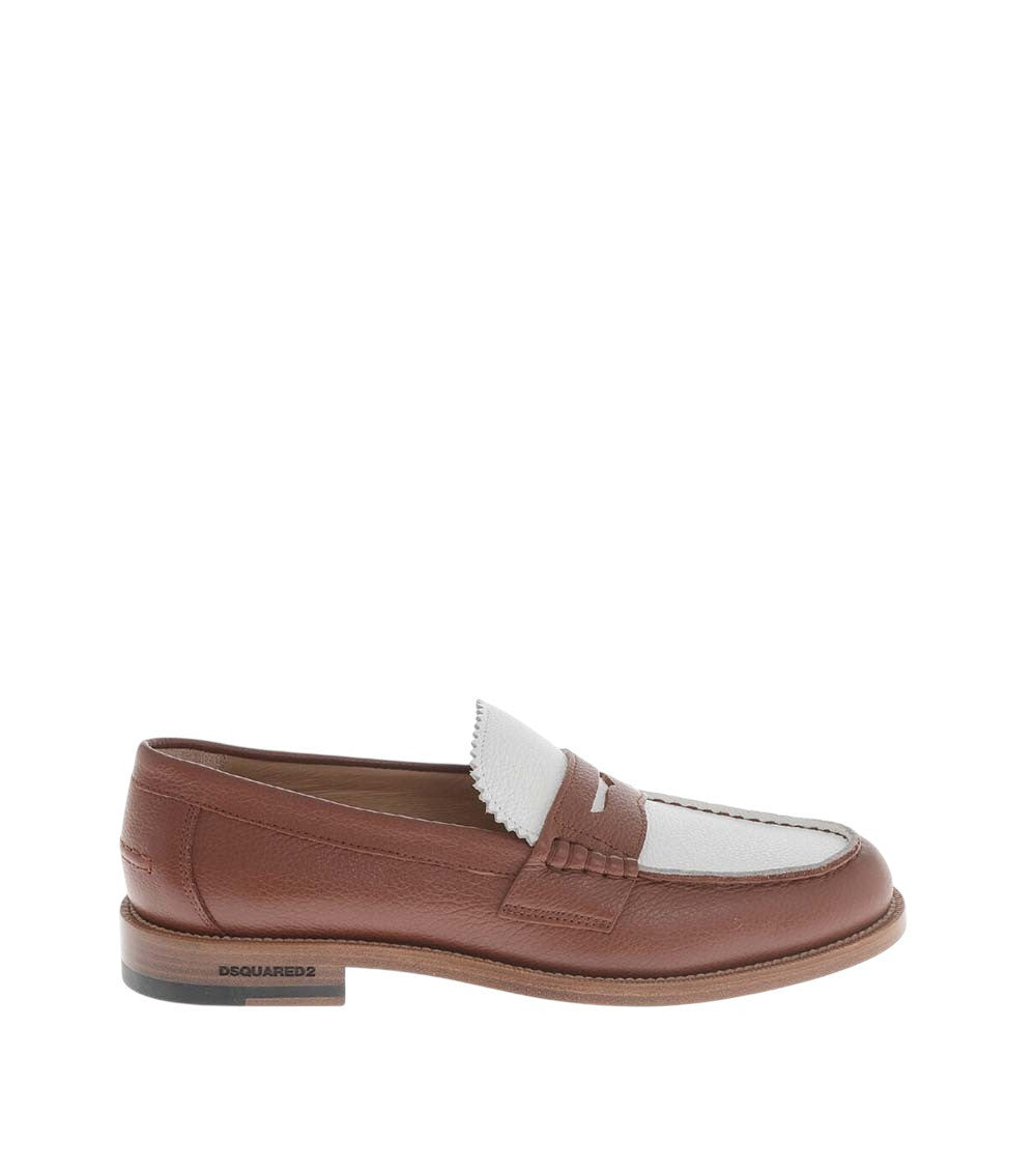 Brown Two-Tone Leather Loafers 1