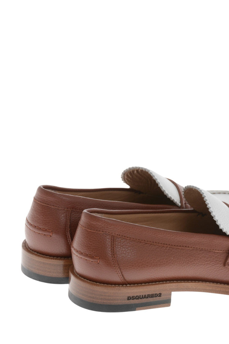 Brown Two-Tone Leather Loafers 3