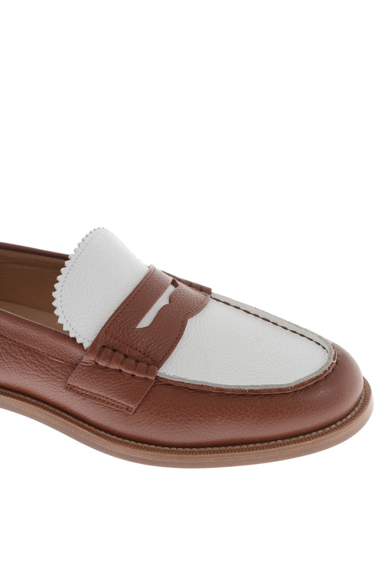 Brown Two-Tone Leather Loafers 4