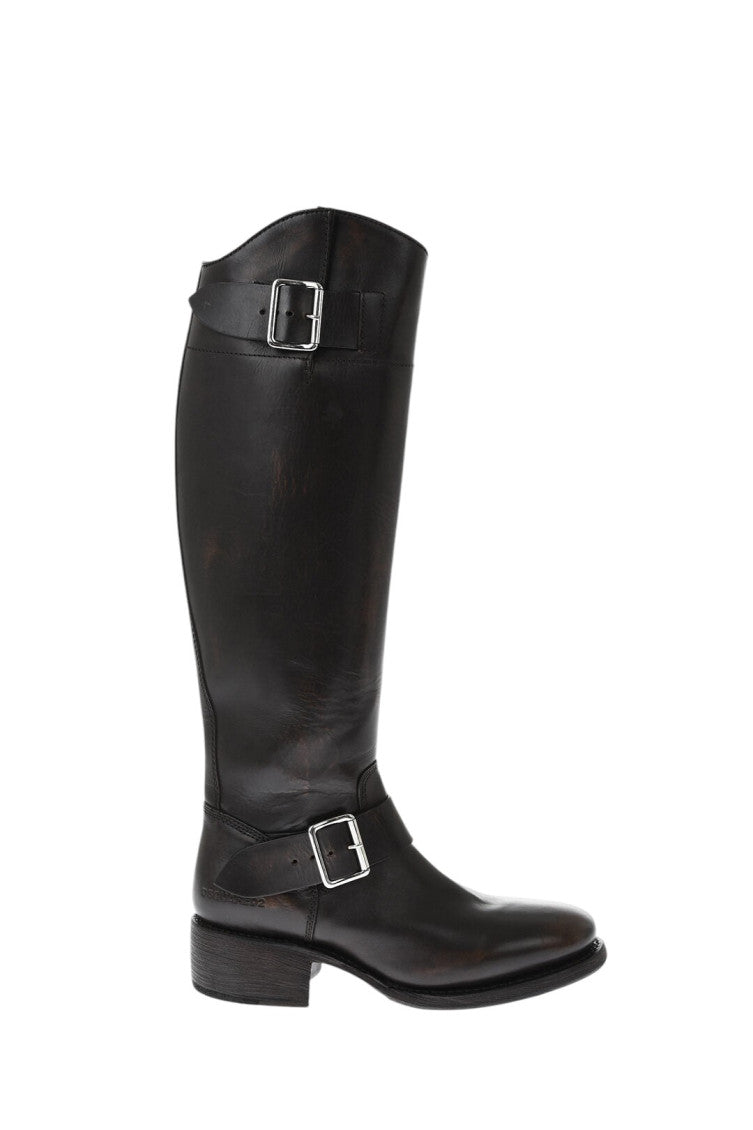 Brown Leather High Boots 1