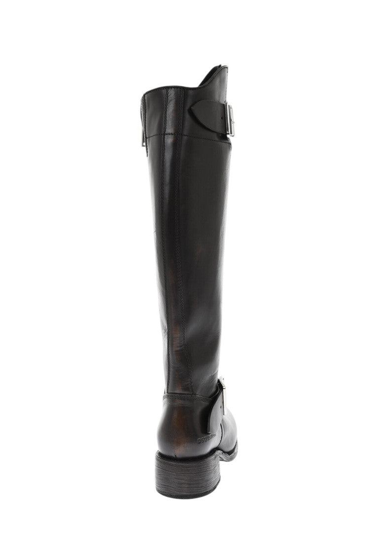 Brown Leather High Boots 3
