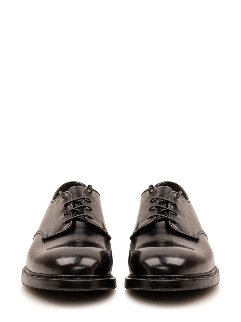Brown Solid Lace Up Shoes 2