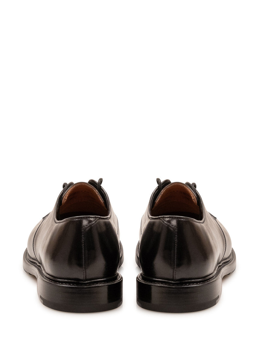 Brown Solid Lace Up Shoes 3