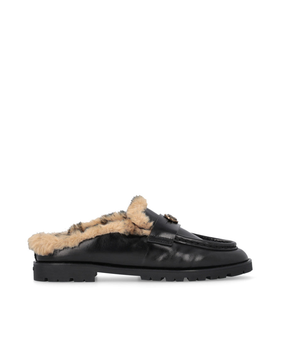 Black Slip On Mules 1