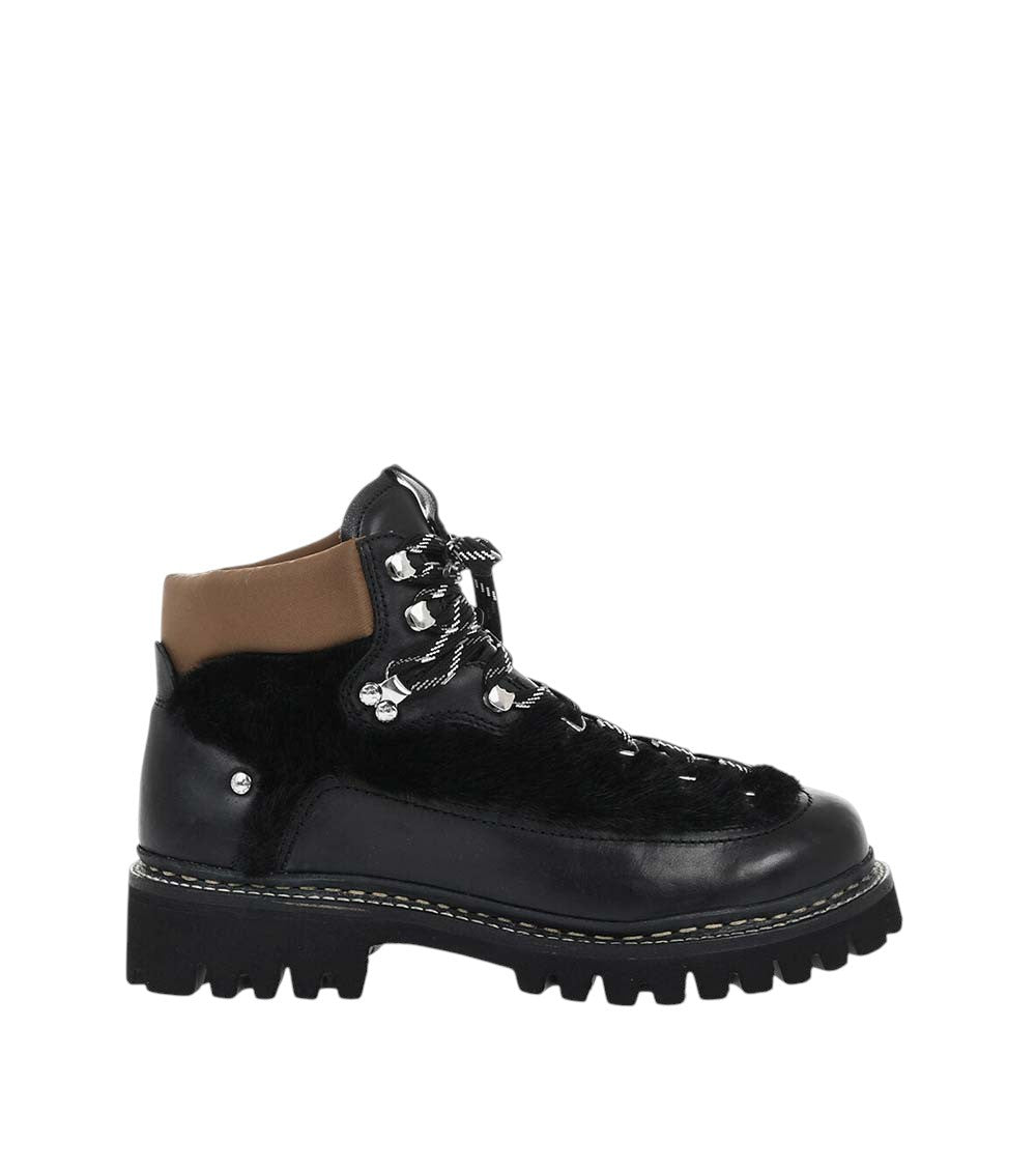 Black Leather Combat Boots 1
