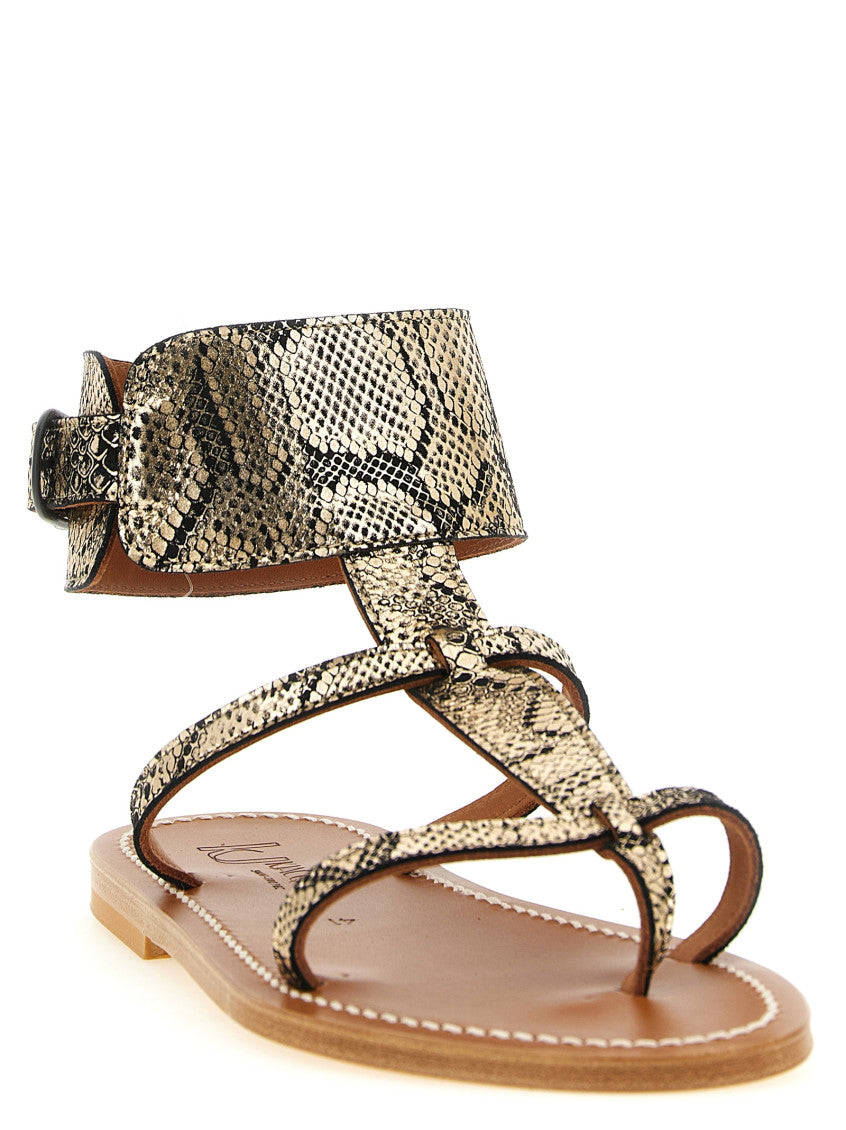Black Color Block Sandals 2