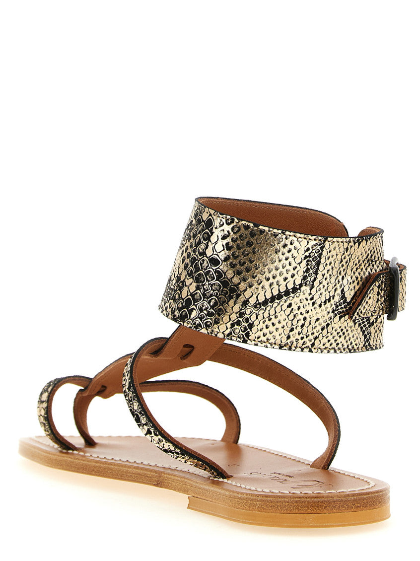 Black Color Block Sandals 3