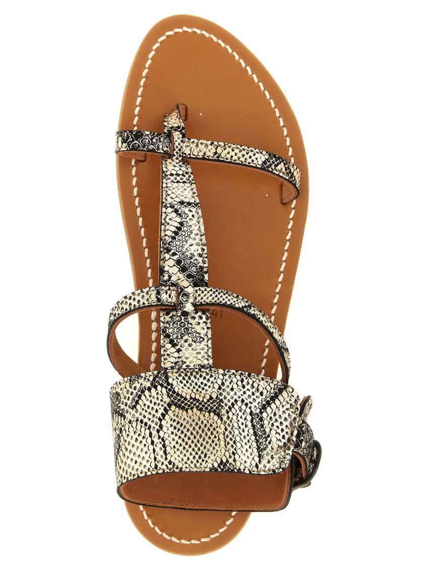Black Color Block Sandals 4