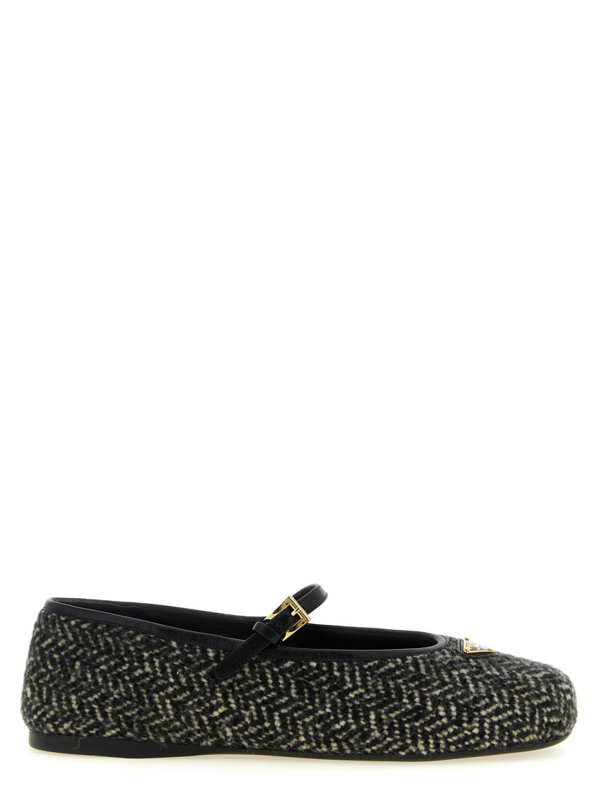 Black Logo Ballet Flats 1