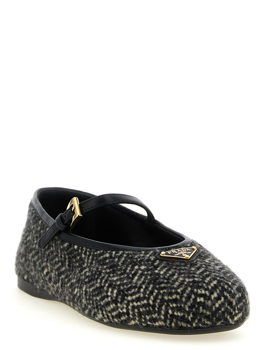 Black Logo Ballet Flats 2
