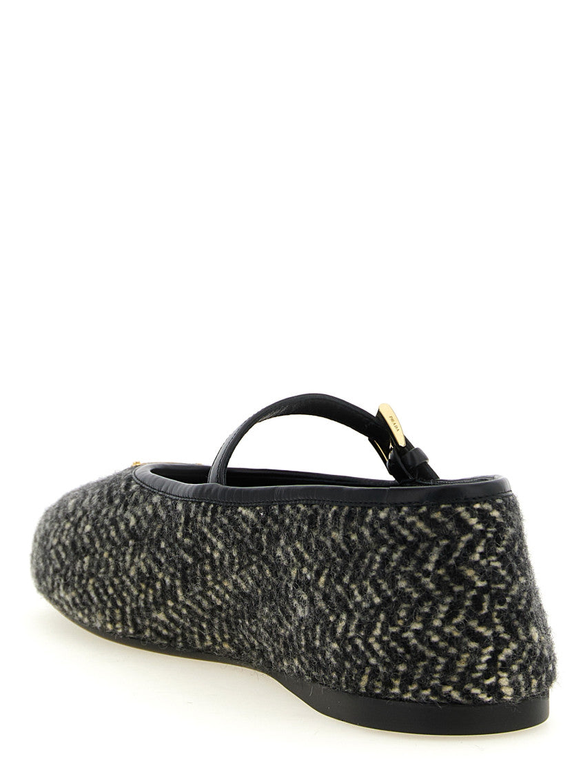 Black Logo Ballet Flats 3