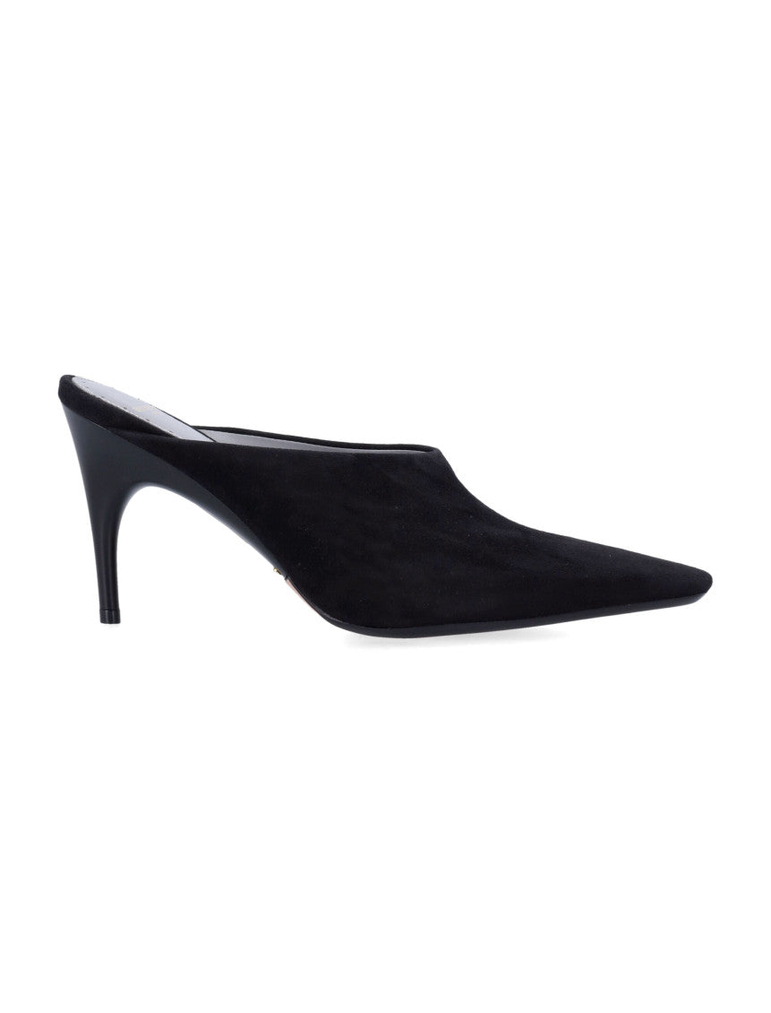 Black Slip On Mules 1