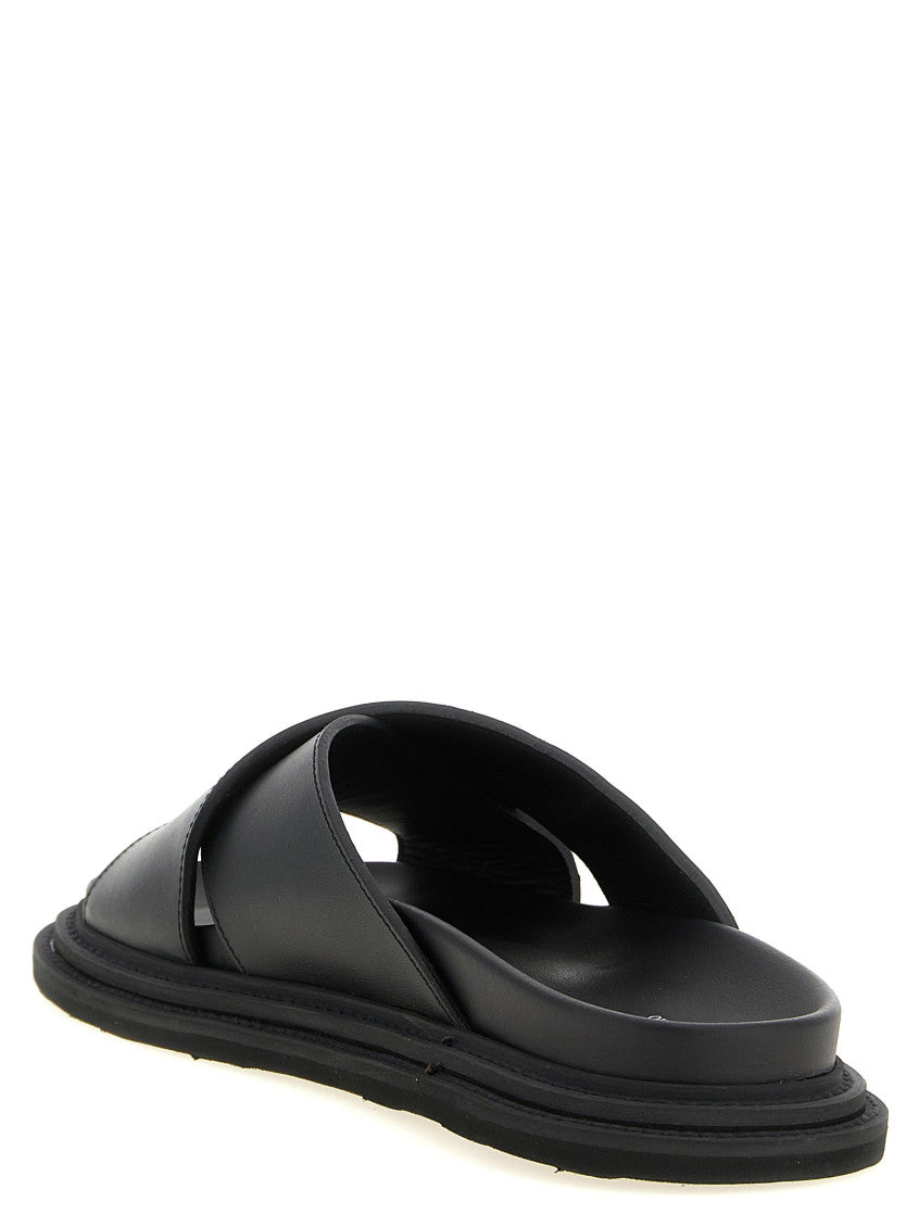 Black Logo Sandals 3
