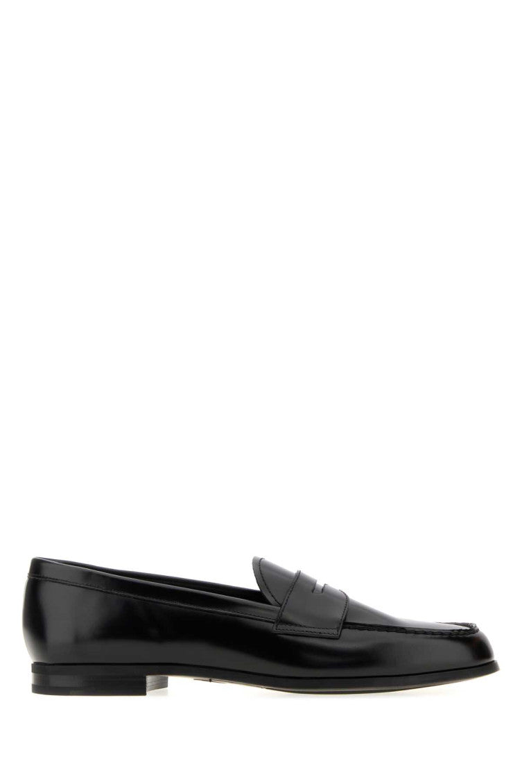 Black Leather Natalie Loafers 1