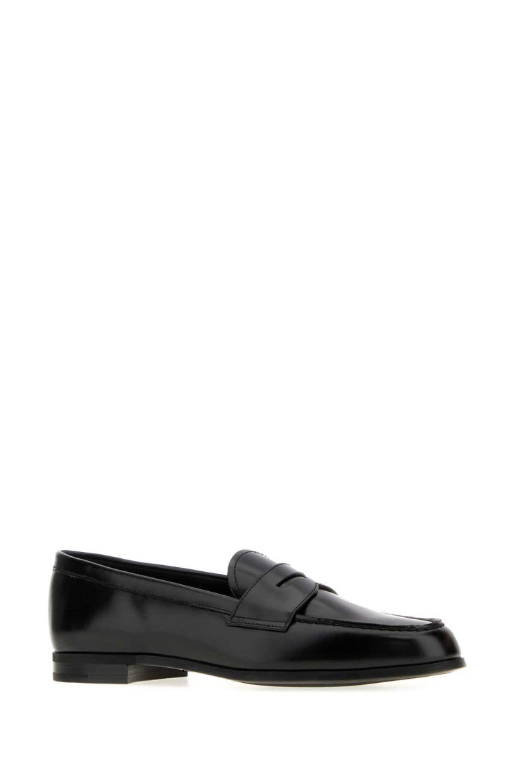 Black Leather Natalie Loafers 2