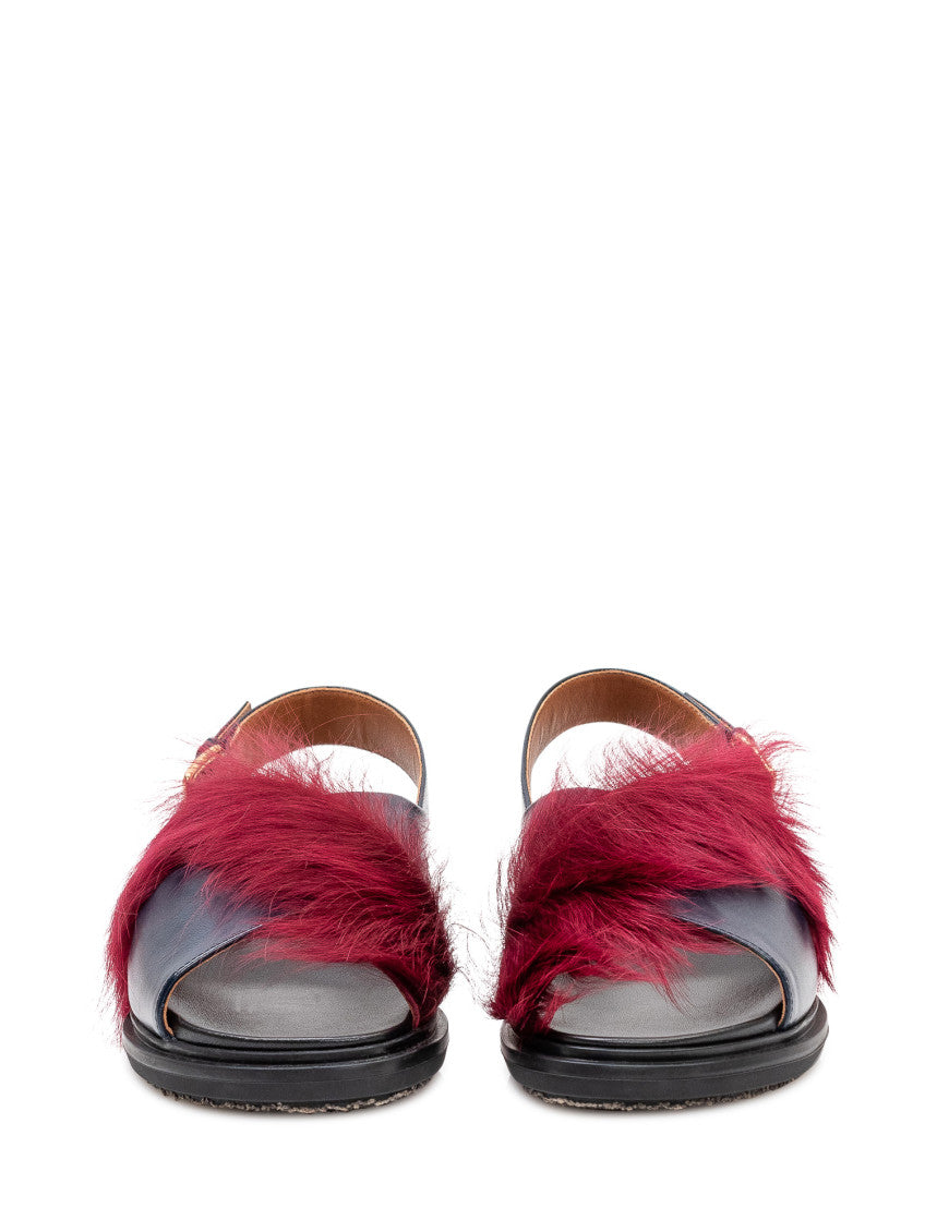 Black Color Block Sandals 2