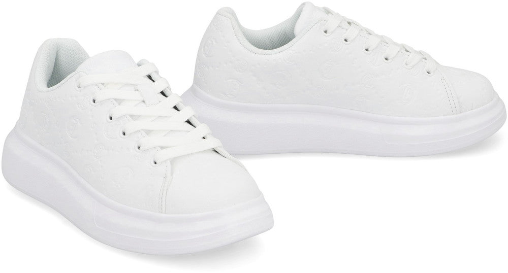 White Leather Low-top Sneakers 3