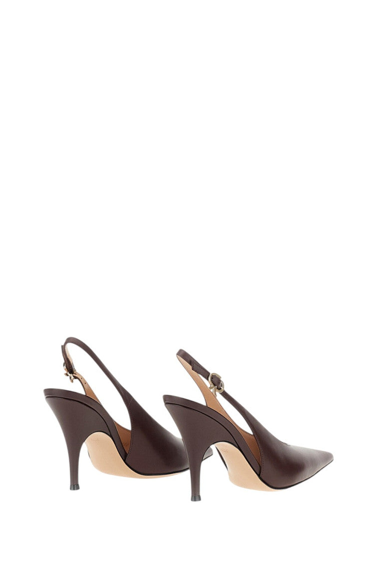 Dark Brown Slingback Pumps 3