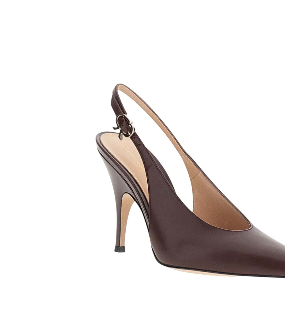 Dark Brown Slingback Pumps 4