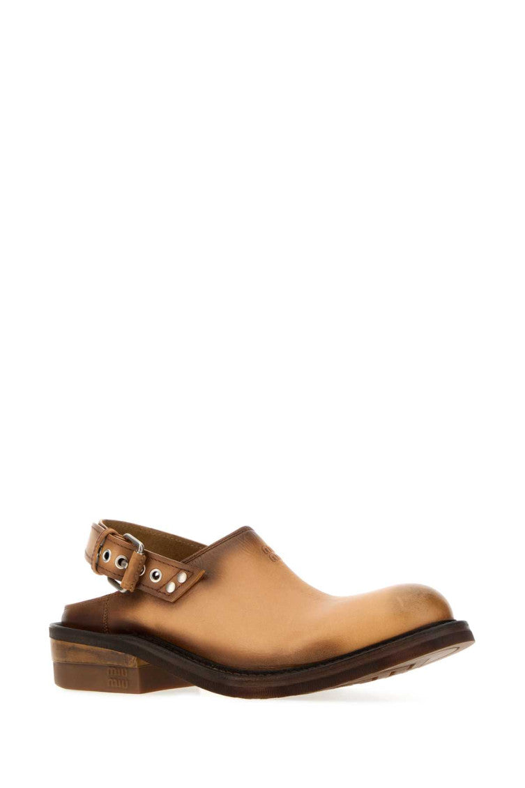 Brown Slingback Mules 3
