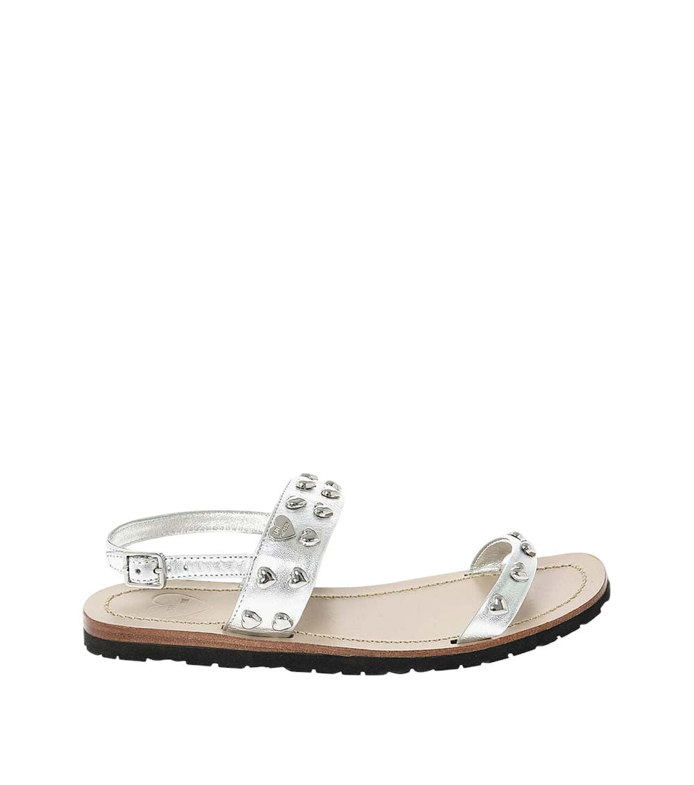 Silver Leather Sandals 1