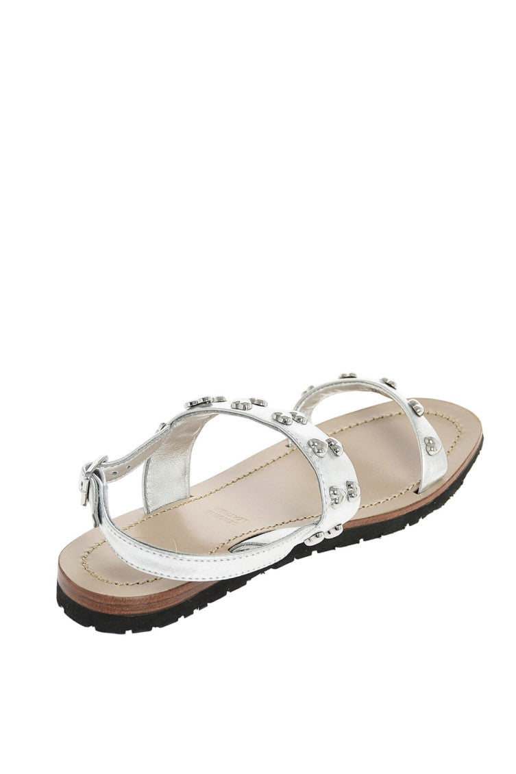 Silver Leather Sandals 2
