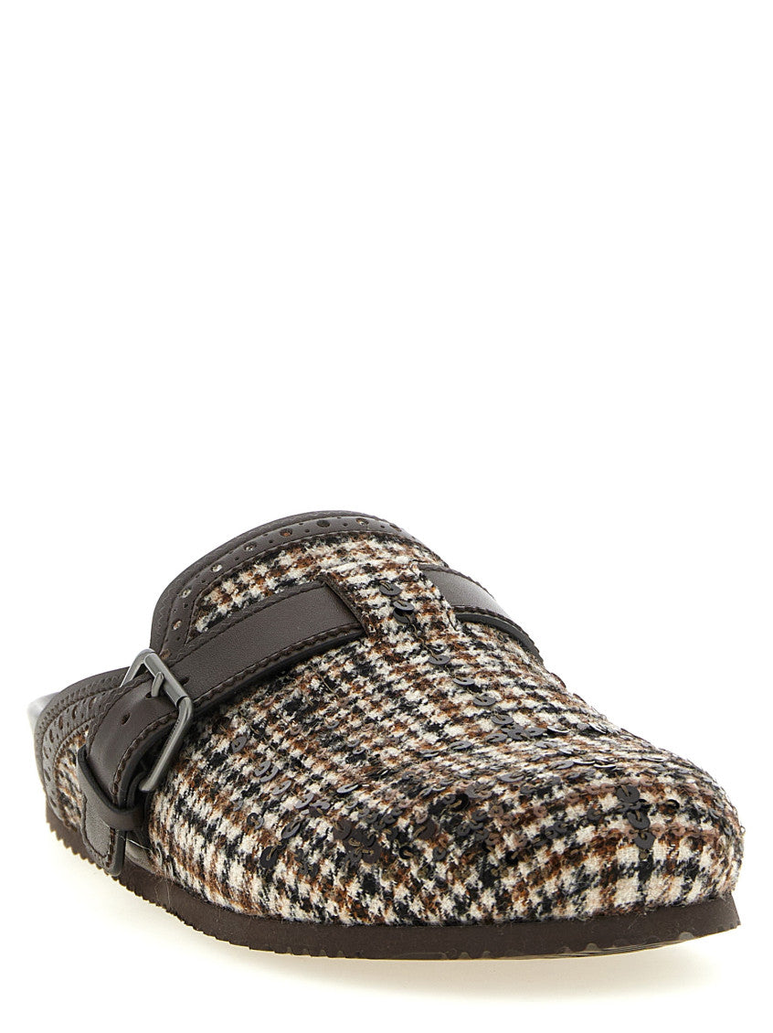 Brown Checks Mules 2