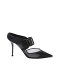 Black Mesh Pointed-Toe Pumps 1