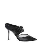 Black Mesh Pointed-Toe Pumps 1