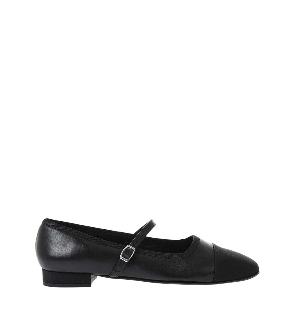 Black Leather Ballet Flats 1