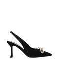 Black Suede Slingbacks Heels 1