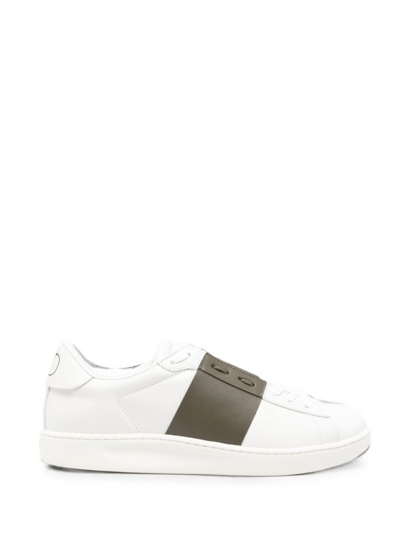 White Open Low-Top Sneakers 1