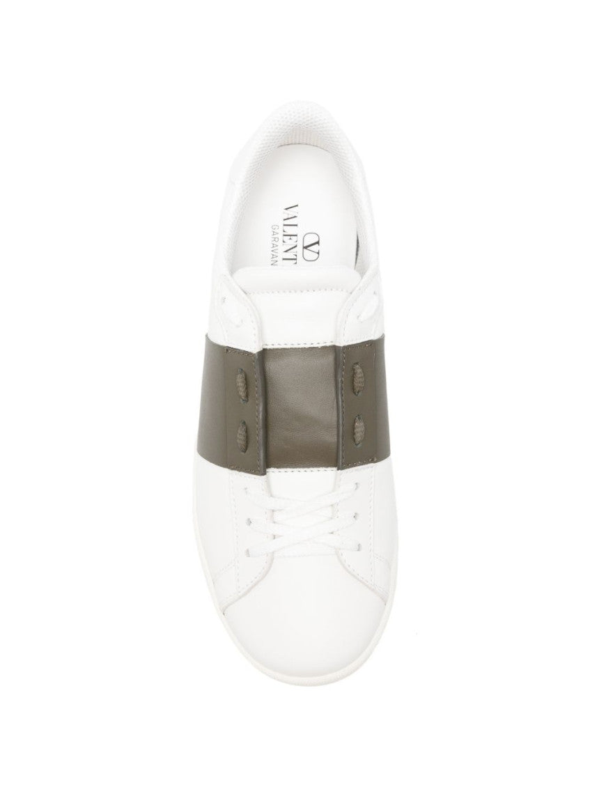 White Open Low-Top Sneakers 4
