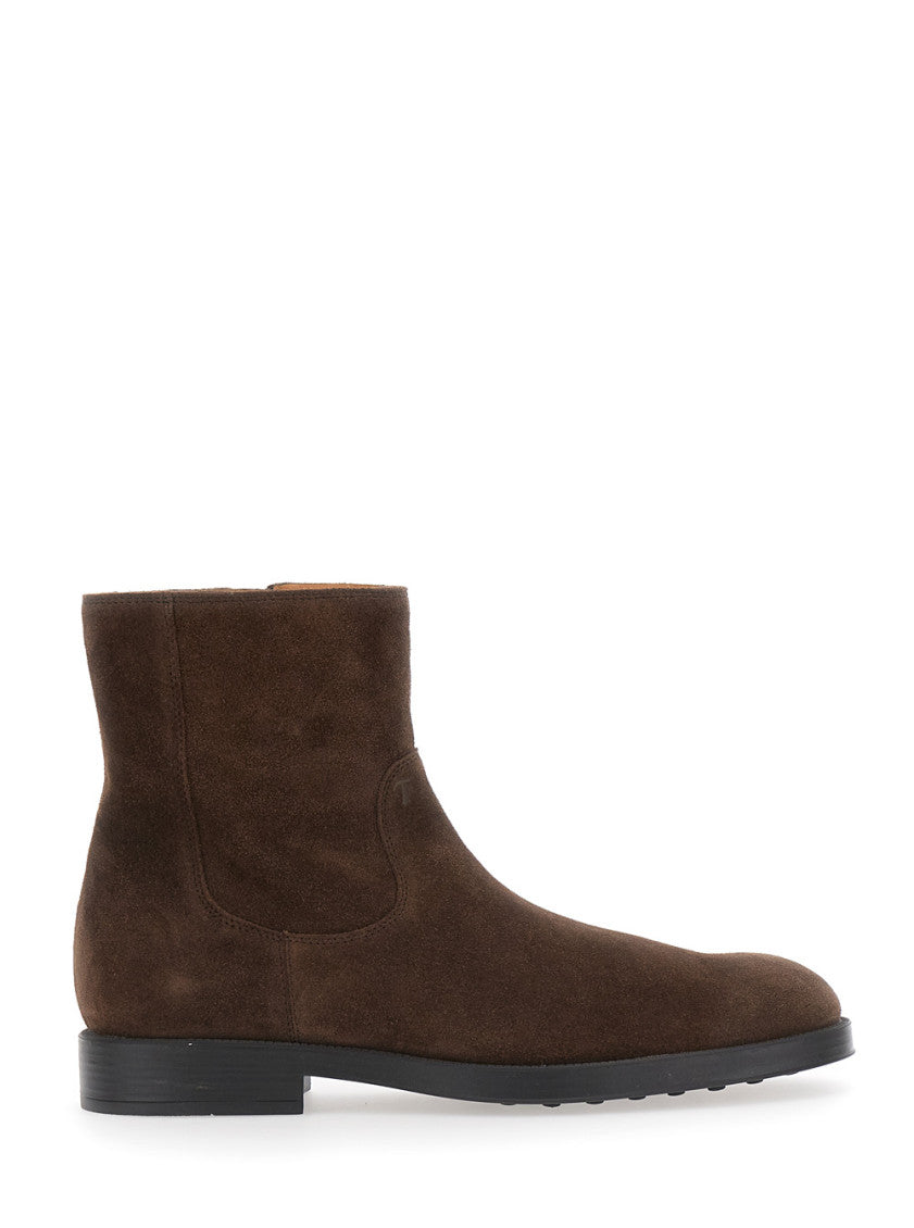 Brown Zipper Boots 1