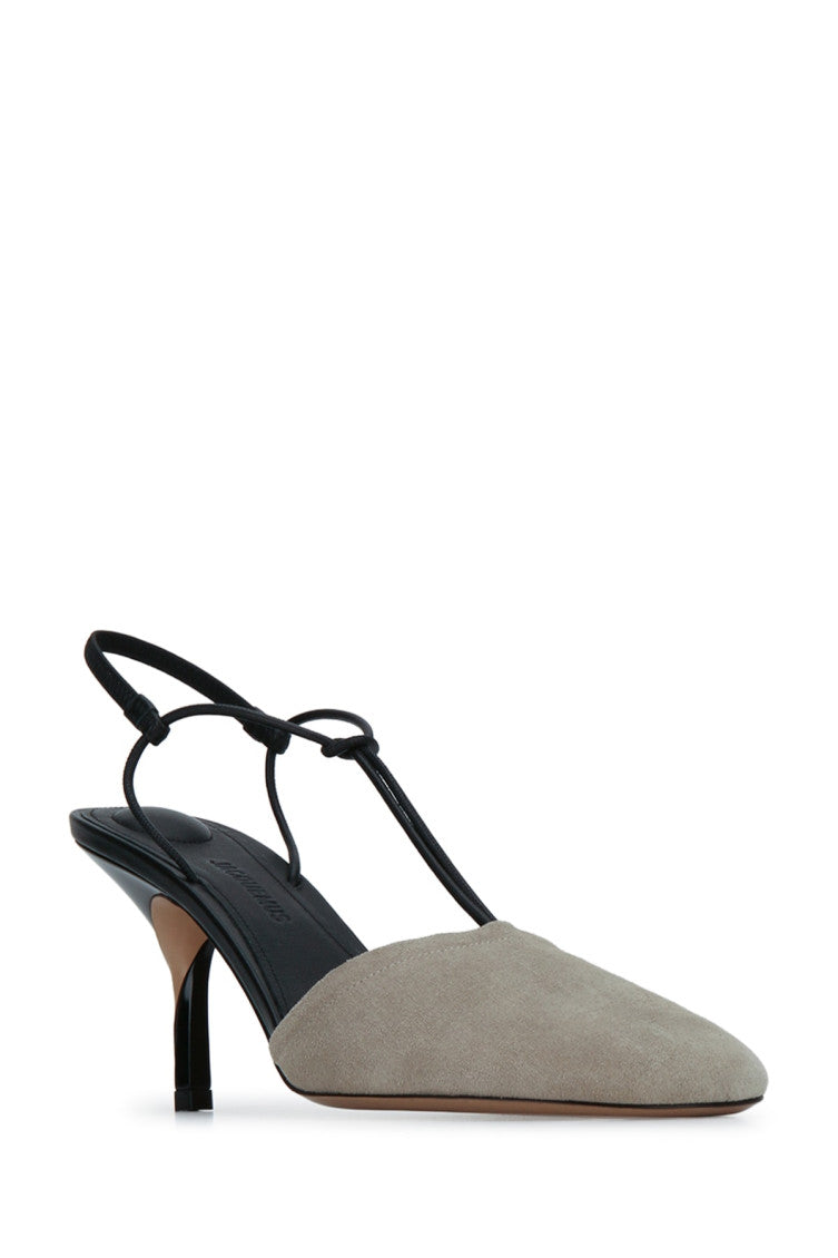 Grey T-Strap Pumps 2
