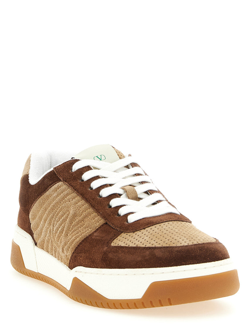 Brown Color Block Sneakers 2