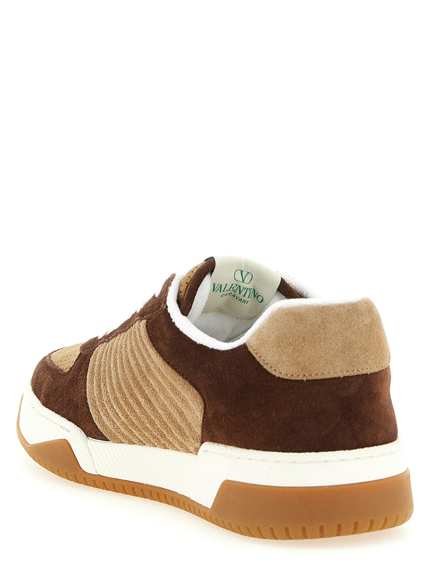 Brown Color Block Sneakers 3
