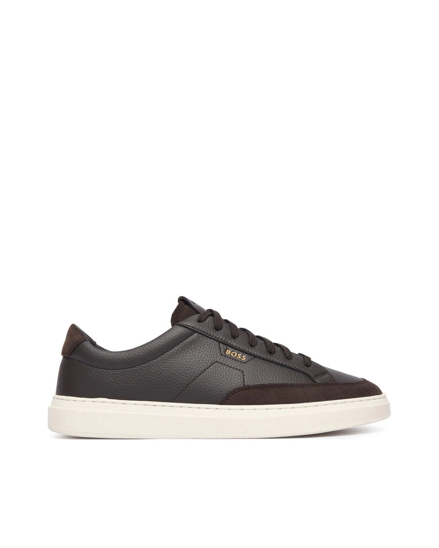 Dark Brown Color Block Sneakers 1