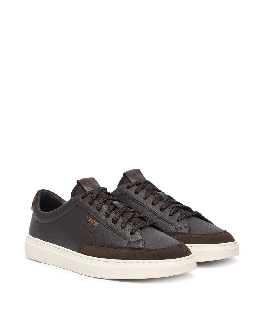 Dark Brown Color Block Sneakers 2