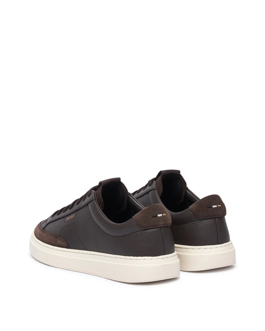 Dark Brown Color Block Sneakers 3